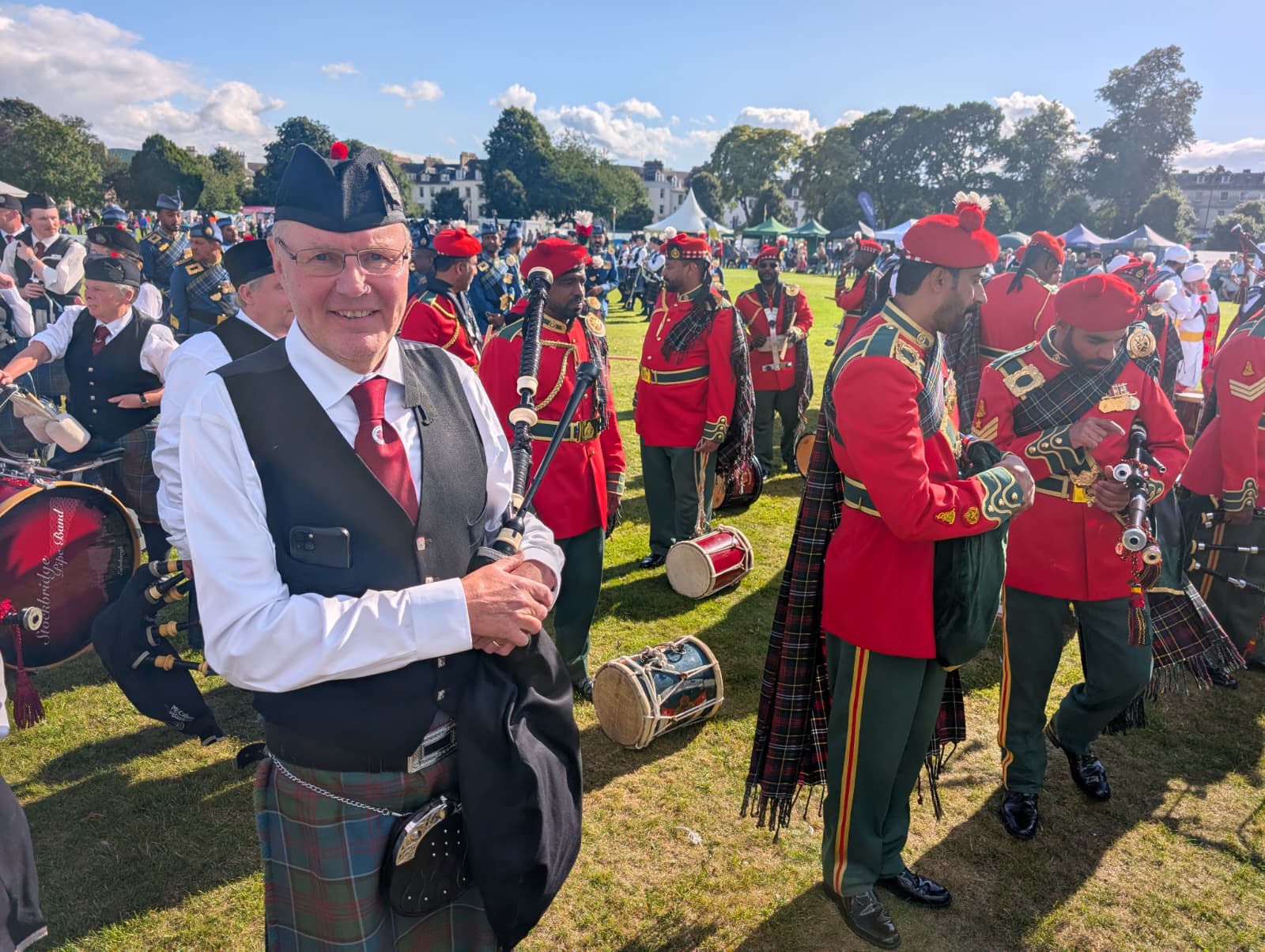 Stockbridge Pipe Band marching in the Perth Highland Games March Past 2026